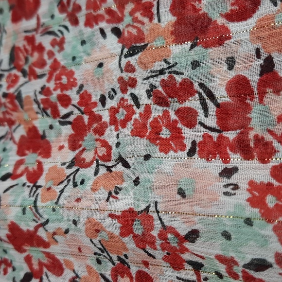 Torrid pink floral crinkle chiffon smocked blouse, size 6X, NWT - Picture 8 of 12